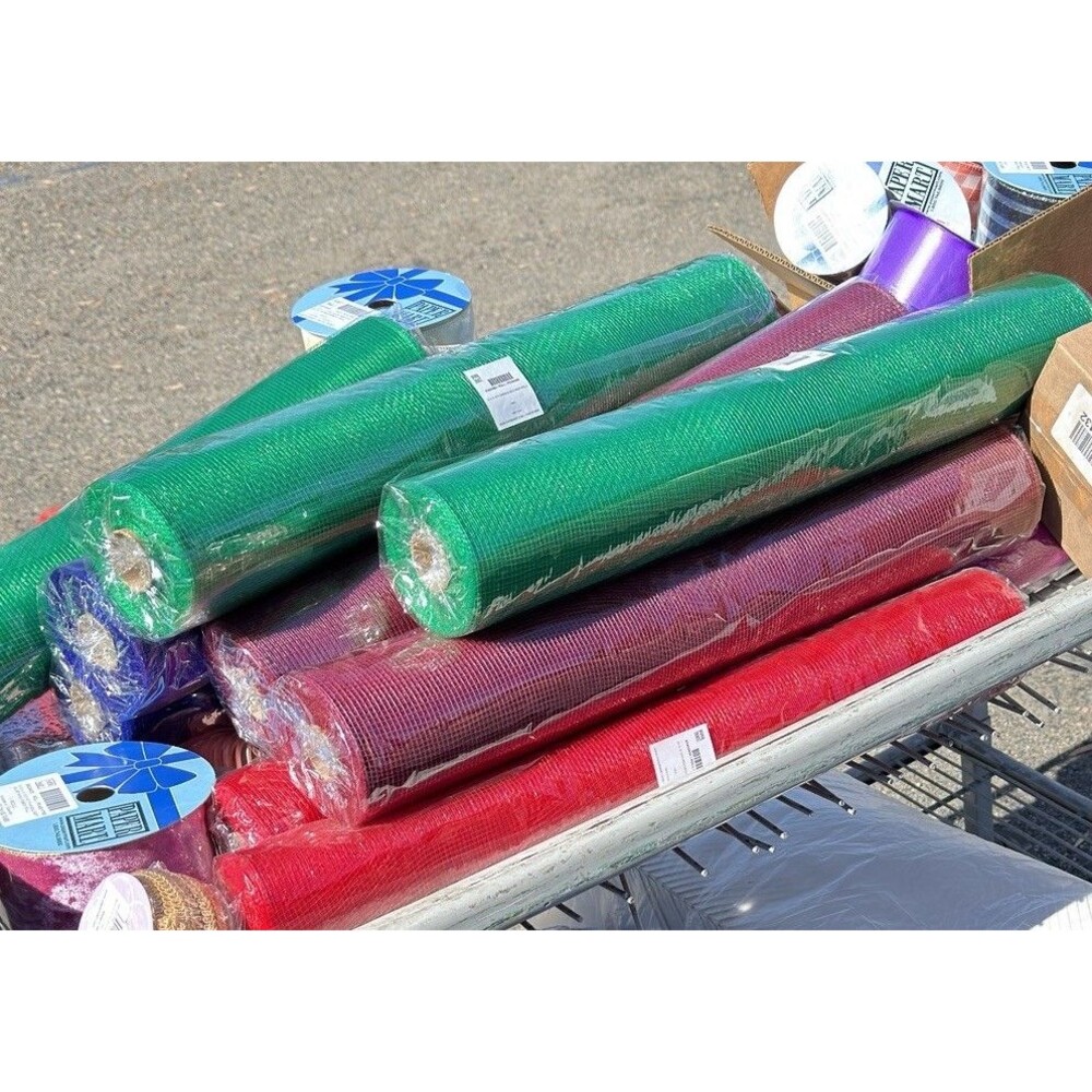 4 rolls Emerald Green 21” x 10 Yards Deco Mesh Ribbon Fabric New Sealed Wreaths